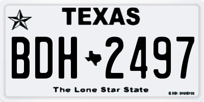 TX license plate BDH2497