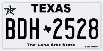 TX license plate BDH2528