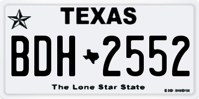 TX license plate BDH2552