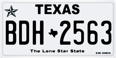 TX license plate BDH2563