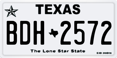 TX license plate BDH2572