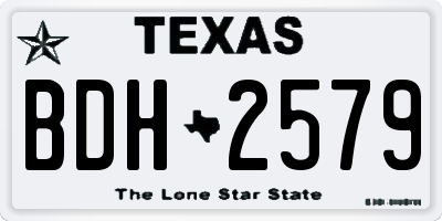 TX license plate BDH2579