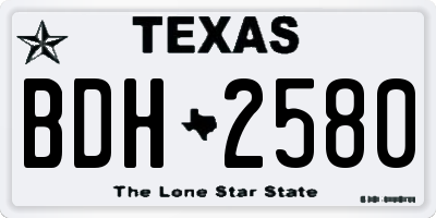 TX license plate BDH2580