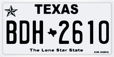 TX license plate BDH2610