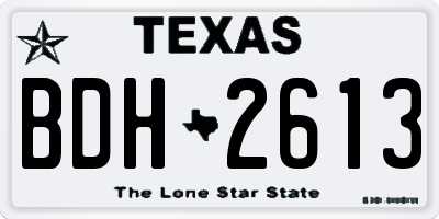 TX license plate BDH2613