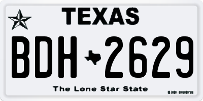 TX license plate BDH2629