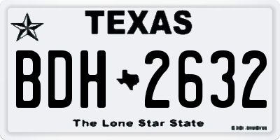 TX license plate BDH2632