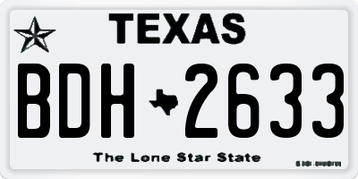 TX license plate BDH2633