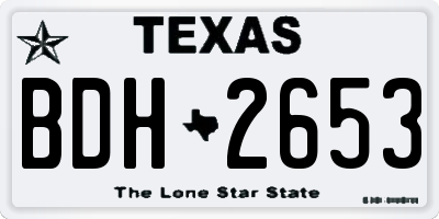 TX license plate BDH2653