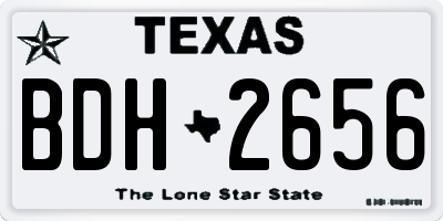TX license plate BDH2656