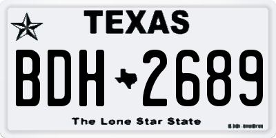 TX license plate BDH2689