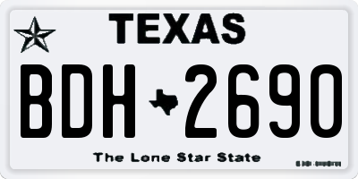 TX license plate BDH2690