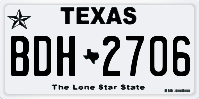TX license plate BDH2706