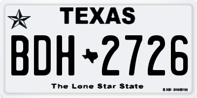 TX license plate BDH2726