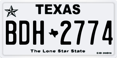 TX license plate BDH2774