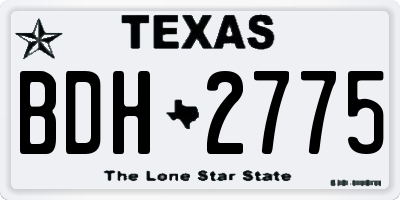 TX license plate BDH2775