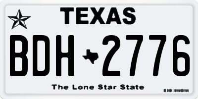 TX license plate BDH2776