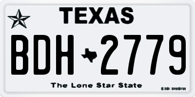TX license plate BDH2779