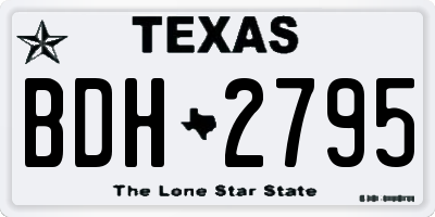 TX license plate BDH2795