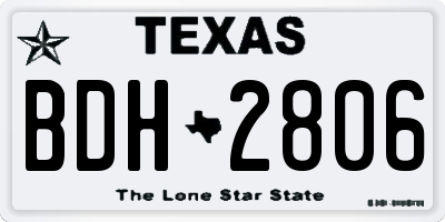 TX license plate BDH2806
