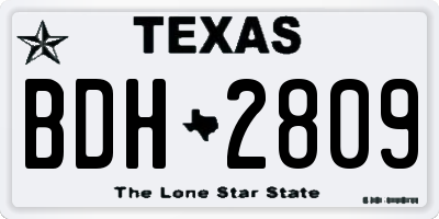 TX license plate BDH2809