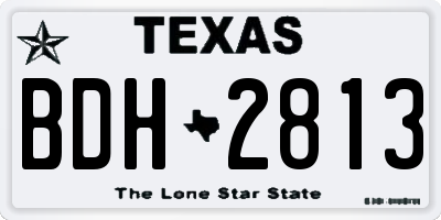 TX license plate BDH2813
