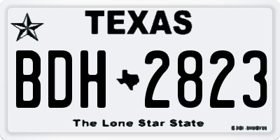 TX license plate BDH2823