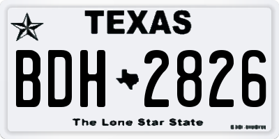 TX license plate BDH2826