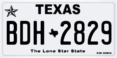 TX license plate BDH2829