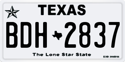 TX license plate BDH2837
