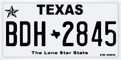 TX license plate BDH2845