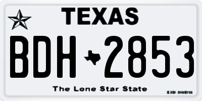 TX license plate BDH2853