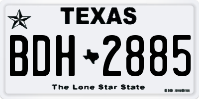 TX license plate BDH2885