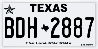 TX license plate BDH2887