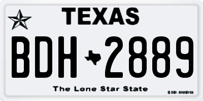 TX license plate BDH2889