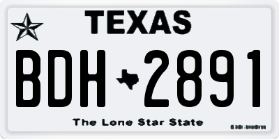 TX license plate BDH2891