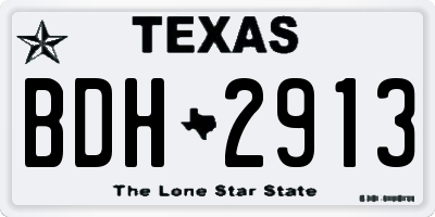 TX license plate BDH2913