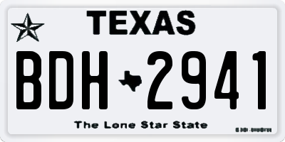 TX license plate BDH2941