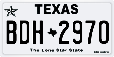 TX license plate BDH2970