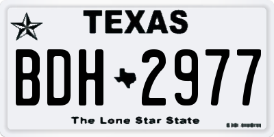 TX license plate BDH2977