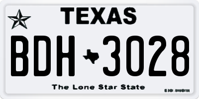 TX license plate BDH3028