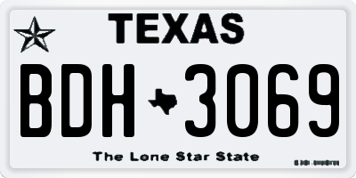 TX license plate BDH3069