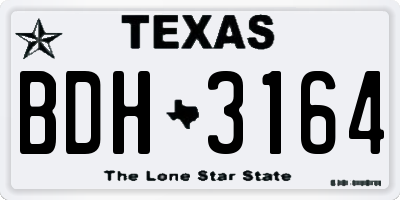 TX license plate BDH3164