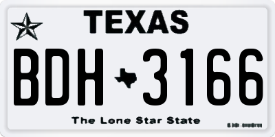 TX license plate BDH3166
