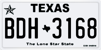 TX license plate BDH3168