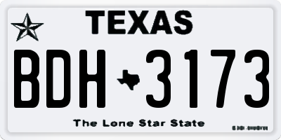 TX license plate BDH3173