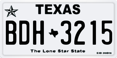 TX license plate BDH3215