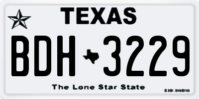 TX license plate BDH3229
