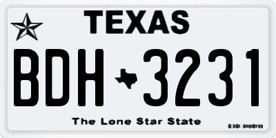 TX license plate BDH3231