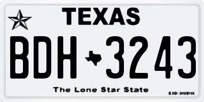 TX license plate BDH3243